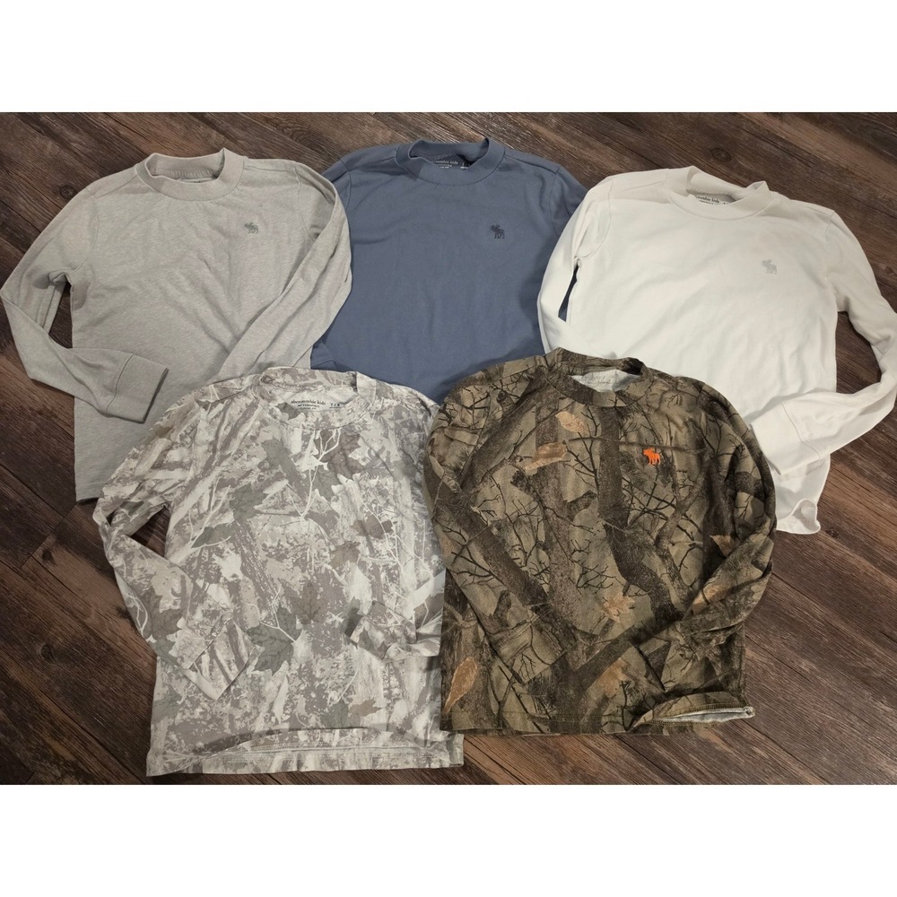 Abercrombie Kids A&F Essentials Long Sleeve Shirt 5-Pack Size 7/8